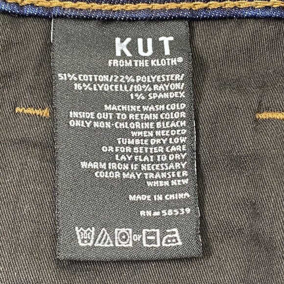 KUT From The Kloth Womens size 4 Boyfriend Blue Jeans Straight Leg Distressed - Picture 8 of 10